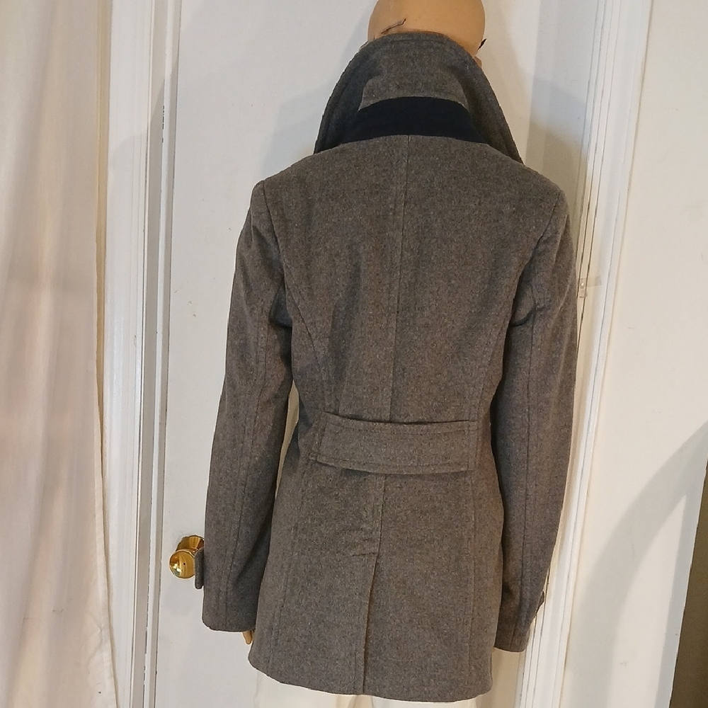 NWOT LANDS' END Gray Wool & Cashmere Blend Double-Breasted Pea Coat/Jacket - Picture 9 of 16